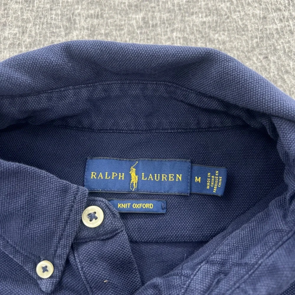 Polo Ralph Lauren Polo Shirt Mens M Lobster Sailboat Embroidered Navy Blue EUC